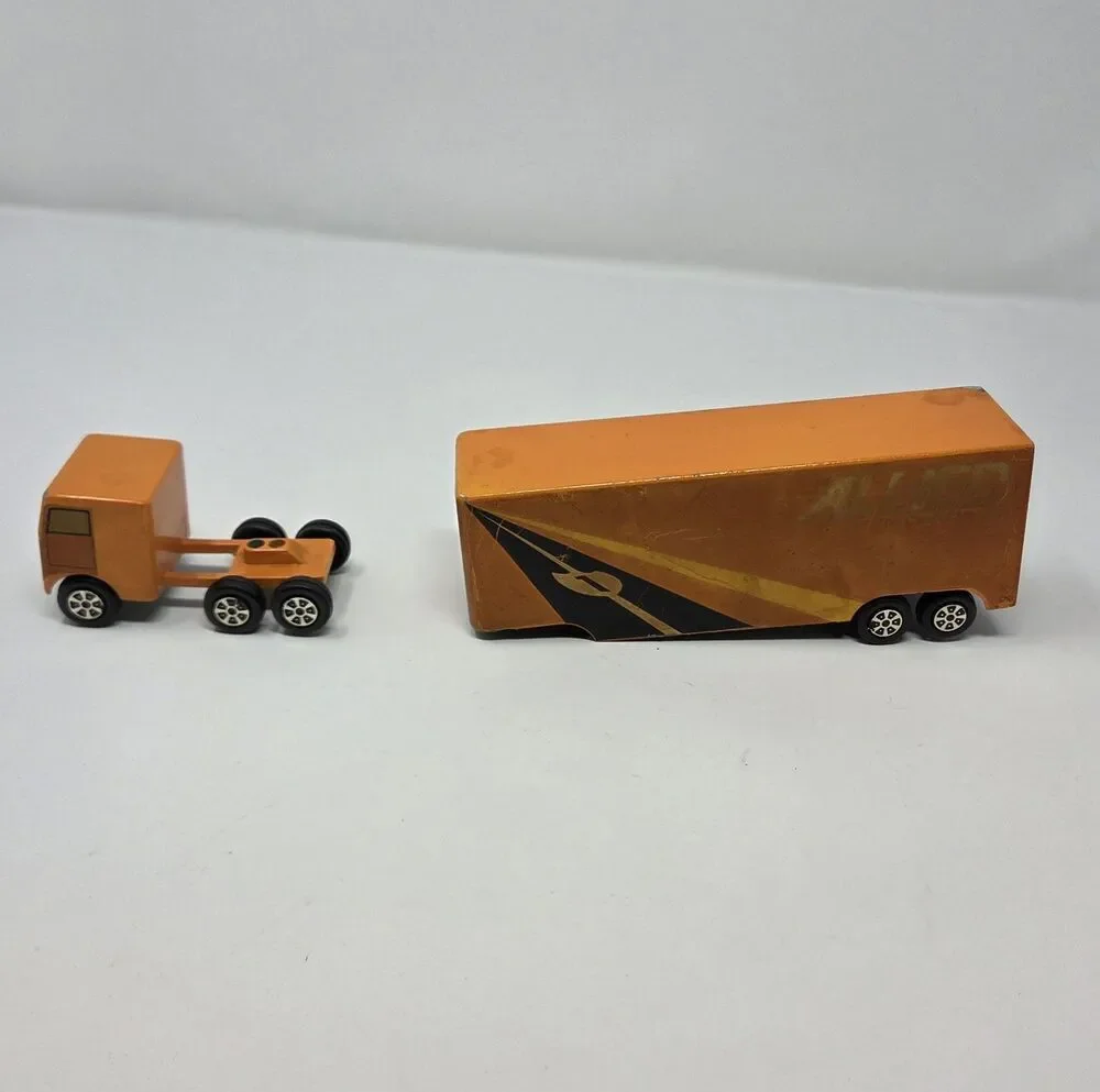 Vintage‎ Ralstoy Allied Van Lines Semi Truck Trailer Metal Toy 9” USA